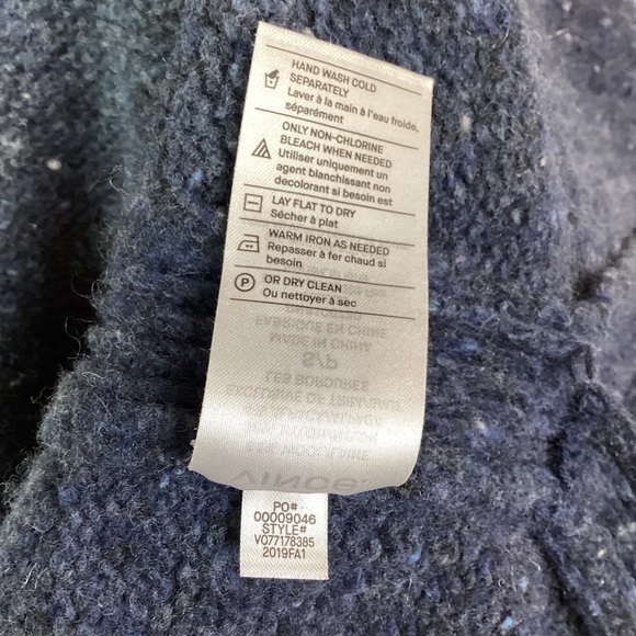 VINCE Speckled Wool Alpaca Blend Crew Sweater Blue Women Small - Picture 10 of 10